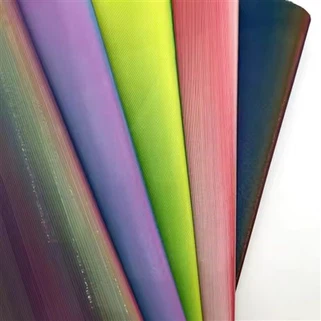 Fabric de purpurina de cuir iridescent tpu faux cuir cuir artificial PU per a dones sabates 3d reflectant